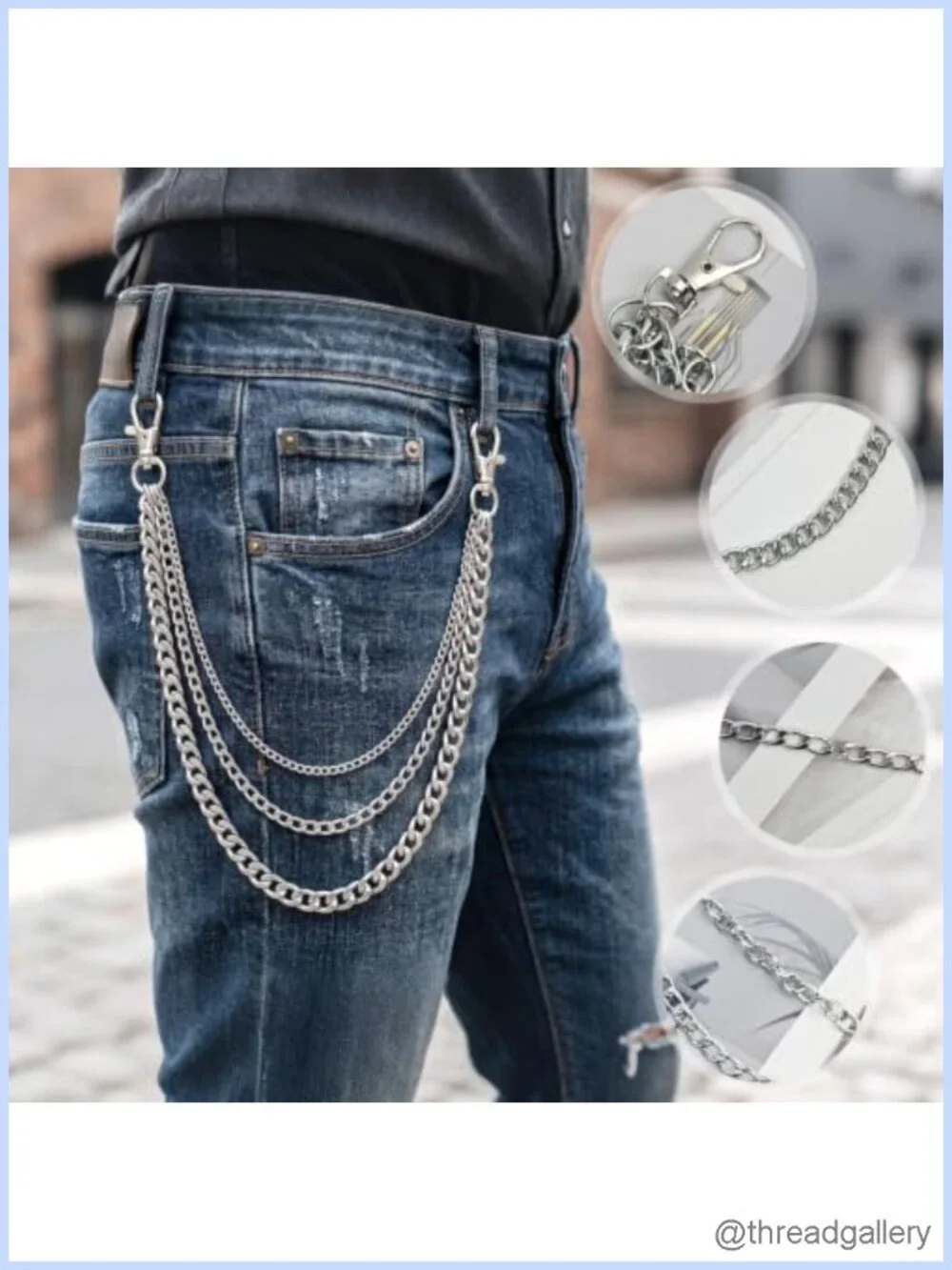 Punk Chain Belt Silver Jean Pocket Chain Goth Rock